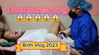 Loud Screaming Birth Vlog 2023 Pregnancy Normal Delivery Labor and Delivery Maternity [upl. by Patnode]