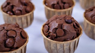 秒杀星巴克的巧克力马芬蛋糕 零失败配方一次就会 Easy Chocolate Muffin Recipe done in 10 minutes [upl. by Levine12]