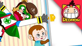 My hand got caught in the door  Safety Man  4K cartoon  REDMON [upl. by Eidaj]