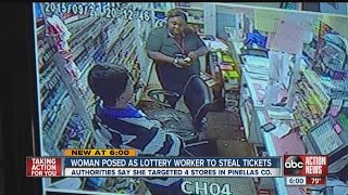 Woman posed as lottery worker to steal tickets [upl. by Sollie]