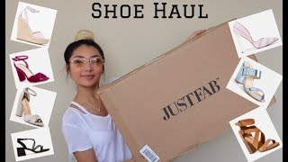 Huge JustFab Shoe Haul  Try on amp Review [upl. by Eimac376]