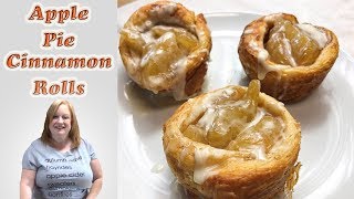 APPLE PIE CINNAMON ROLL 2 INGREDIENT RECIPE  BAKE WITH ME [upl. by Kordula]