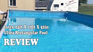 Intex 24ft X 12ft X 52in Ultra Rectangular Pool Setup amp Review [upl. by Emia]