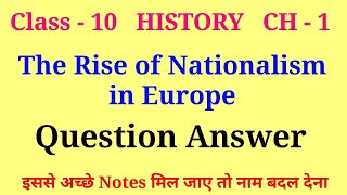 the rise of nationalism in europe question answer ncert  class 10 history chapter 1 question answer [upl. by Enitsirc]