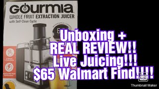 Gourmia whole fruit extraction juicer with selfclean cycle UNBOXING REVIEW amp LIVE JUICING [upl. by Maggy]