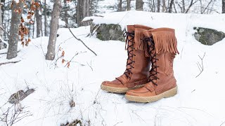 Mens 15quot Snowshoe Peanut Brown Mukluk Moccasin Boots [upl. by Kristien833]