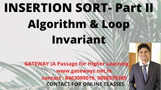 INSERTION SORT  ALGORITHM AND LOOP INVARIANTS  LOOP INVARIANT IN INSERTION SORT [upl. by Pandora]