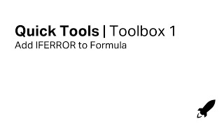 Accelerate Excel  Quick Tools  Toolbox 1  Add IFERROR to Formula [upl. by Trebla]