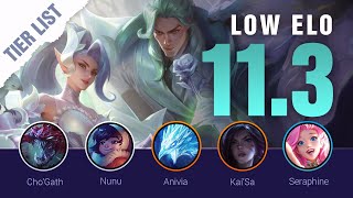 Season 11 LOW ELO LoL Tier List Patch 113 by Mobalytics  League of Legends [upl. by Farro]