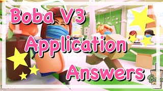 Boba Cafe Version 3 Application Answers  Roblox  Boba Cafe [upl. by Leahcimnaj]