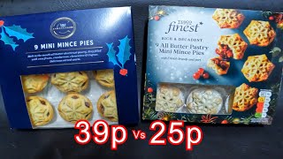 Mini Mince Pie Review  MampS Vs TESCO [upl. by Nylimaj]