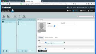 roundcube webmail  creating contacts and groups [upl. by Standing]