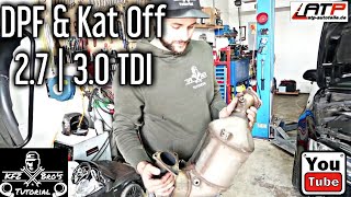 Audi A4 A5 27 30 TDI Dpf Kat Off  Dieselpartikelfilter Katalysator ausbauen  Anleitung  Removal [upl. by Eneleoj]