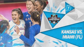 Kansas vs Miami 2022 NCAA volleyball first round highlights [upl. by Tengler291]