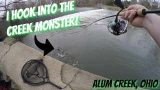 I catch the CREEK MONSTER in Alum Creek Ohio Keitech Swimbait [upl. by Ayikaz]