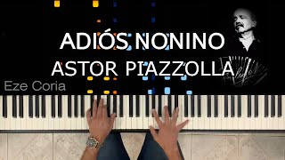 🎹 TUTORIAL de quotAdiós Noninoquot  Astor Piazzolla  PARTITURA DISPONIBLE [upl. by Atirrehs]