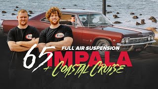 1965 Chevy Impala Full Air Suspension  Coastal Cruise Adventure [upl. by Bluh]