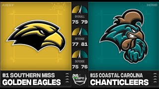 CFP Preview  SFA Season 16 Week 11 Gameday 1 Southern Miss  15 Coastal Carolina Highlights [upl. by Dduj]