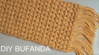 Bufanda de lana a crochet fácil y rápido paso a paso [upl. by Snilloc]