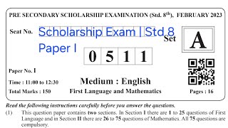 8 Std Scholarship Exam Paper I 2023  English amp Mathematics  Instructions  Scholarship Series 1 [upl. by Yraek349]