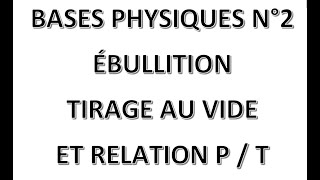 Relation Pression Température et TIRAGE AU VIDE [upl. by Eatnoj]