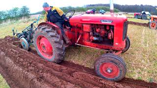 19571961 Nuffield Universal Three 26 Litre 3Cyl Diesel Tractor 35HP With Ransomes Plough [upl. by Roseann]