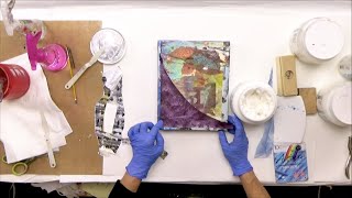 Mounting Papers onto Canvas  Mixed Media Techniques [upl. by Weinrich]