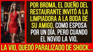 Por broma el dueño del restaurante invitó a la limpiadora a la boda de su amigo como esposa [upl. by Athena]