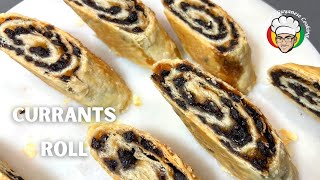 Simple Currants Roll Recipe  Flaky Pastry Episode 430 [upl. by Mead]