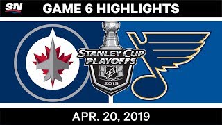 NHL Highlights  Jets vs Blues Game 6 – April 20 2019 [upl. by Otrebor]