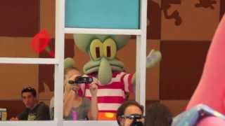 Spongebob Squarepants character breakfast at Nick Hotel  Jellyfishing song and dance [upl. by Lekim]