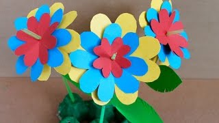 Easy paper craft How to make paper flowers [upl. by Eniamreg597]