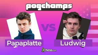 ludwig Declines papaplattes Botez Gambit  Chesscom PogChamps [upl. by Nospmis]