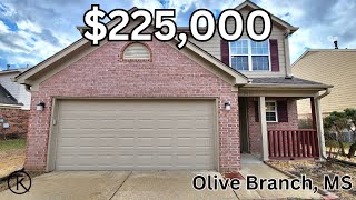 Tour this 225000 MODERN Starter Home in Olive Branch MS  Open Concept Lifestyle [upl. by Acinomahs]