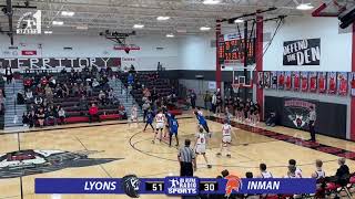 Lyons vs Inman Varsity Basketball Sports 1 12132024 [upl. by Lrem]