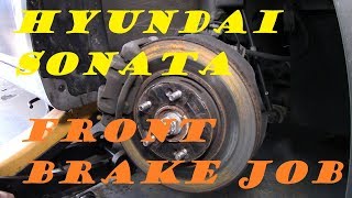 Hyundai Sonata Front Brake Job Part 1 [upl. by Tumer]