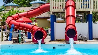 Sunsplash Family Waterpark  Drop Slides  Cannonball Waterslides Onride POV [upl. by Silvan]