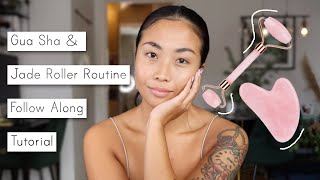 Daily Gua Sha amp Jade roller Routine Follow Along Tutorial [upl. by Lybis]