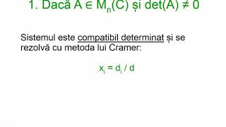 Sisteme de ecuatii liniare  Sinteza metodelor studiate  Algebra cls a 11a [upl. by Ahsiener]