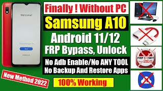 Samsung A10 FRP Bypass Android 11 Without PC  New Method 2022 [upl. by Anaerda]