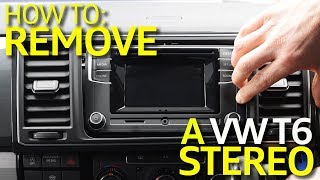 How To Remove The Stereo On VW Transporter T6 Caravelle amp California [upl. by Ranee]