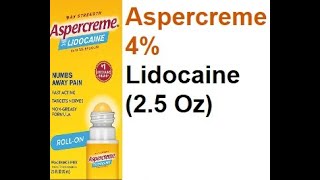 Aspercreme 4 Lidocaine 2 5 Oz [upl. by Ninaj]