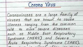 Short essay on coronavirus COVID19 [upl. by Schonthal]