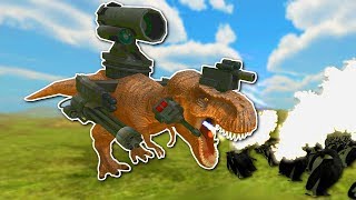 PENGUIN ARMY FIGHTS WEAPONIZED TREX  Beast Battle Simulator Gameplay  Sandbox Battles [upl. by Lorilee]