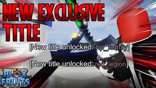 How To Get The NEW EXCLUSIVE TITLES in BLOX FRUITS [upl. by Novanod]