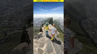 Children Walking on Mountain VFXtrending mountains shortvideo [upl. by Hairam]