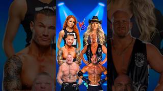 Brock Lesnar Randy Orton amp Becky Lynch Vs Trish Stratus Stone cold amp Goldberg 😱😈 shorts wwe [upl. by Formica743]