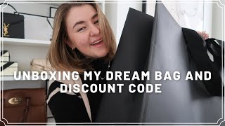 UNBOXING MY DREAM BAG AND DISCOUNT CODE  PetiteElliee Vlogs [upl. by Rafael382]