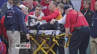 Ballpark safety questioned after fan left in serious condition [upl. by Ralyat]