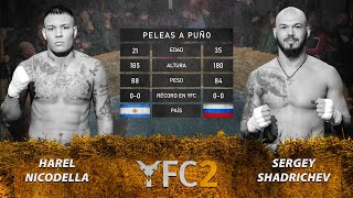 ¡Campeón mundial de Rusia vs Kickboxer argentino  Boxeo en Guantes de MMA  Batalla épica  YFC2 [upl. by Akiaki]